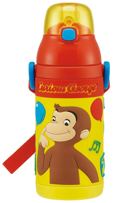 Skater Curious George 3D Children's 380ml Stainless Steel Straw Drink Water Bottle- Japan Figure Store - #1 Bring To You The Best Japanese Goods