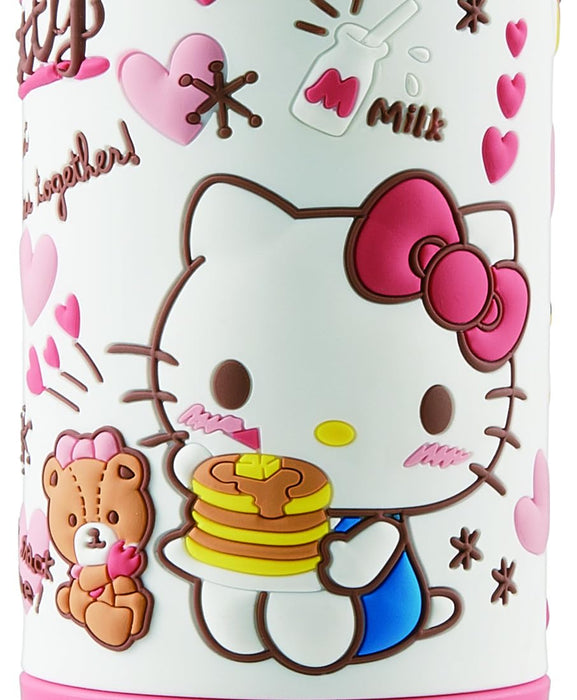 Skater Hello Kitty 3D Children's 380ml Stainless Steel Straw Water Bottle Snack Time Edition- Japan Figure Store - #1 Bring To You The Best Japanese Goods