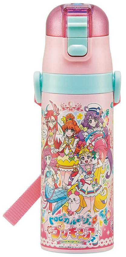 Skater Tropical Precure 470ml Stainless Steel Kids Water Bottle for Girls Sdc4-A- Japan Figure Store - #1 Bring To You The Best Japanese Goods