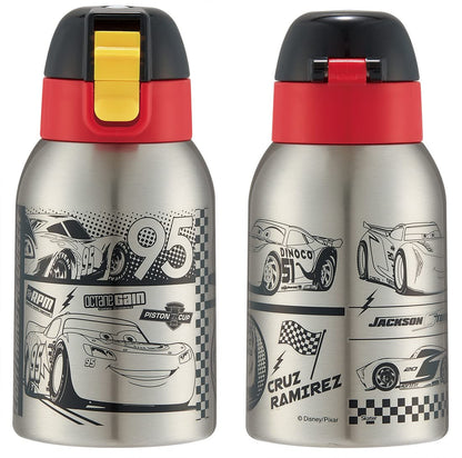 Skater Kids Stainless Steel Water Bottle 400ml Car Design Lightweight Wide Mouth Cold-Keeping Disney- Japan Figure Store - #1 Bring To You The Best Japanese Goods