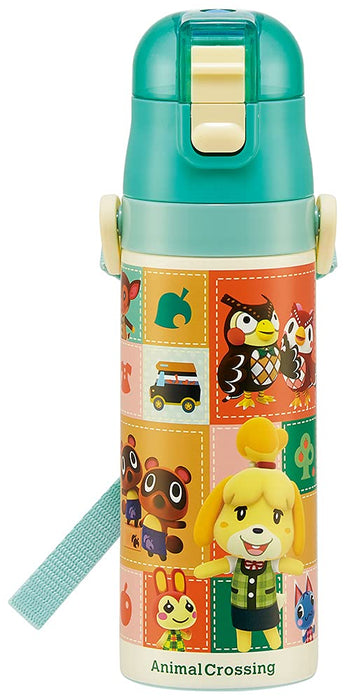 Skater Kids Stainless Steel Sports Water Bottle 470ml - Lightweight Animal Crossing Design- Japan Figure Store - #1 Bring To You The Best Japanese Goods