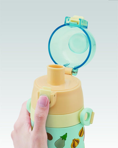 Skater Cute Totoro 3D Printed Kids Water Bottle 480ml Stainless Steel Lightweight Child-Friendly Green- Japan Figure Store - #1 Bring To You The Best Japanese Goods