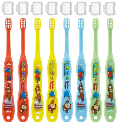 Skater Baby Toothbrush Set Soft 0-3 years 8-Piece Curious George 15cm - TB4SE-A- Japan Figure Store - #1 Bring To You The Best Japanese Goods