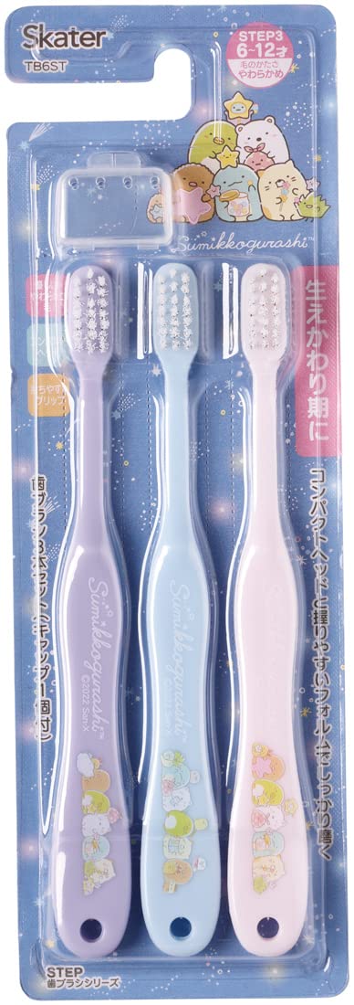 Skater Sumikko Gurashi Soft Toothbrush Set for Children 6-12 Years 15.5cm 3pc- Japan Figure Store - #1 Bring To You The Best Japanese Goods