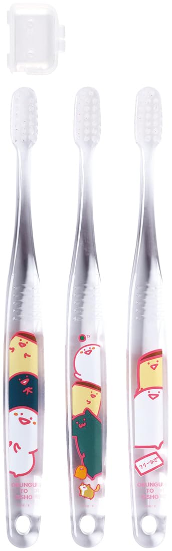 Skater Soft Toothbrush for Kids 6-12 Years Clear 15.5cm 3-Pack with Stationery Tbcr6T-A- Japan Figure Store - #1 Bring To You The Best Japanese Goods
