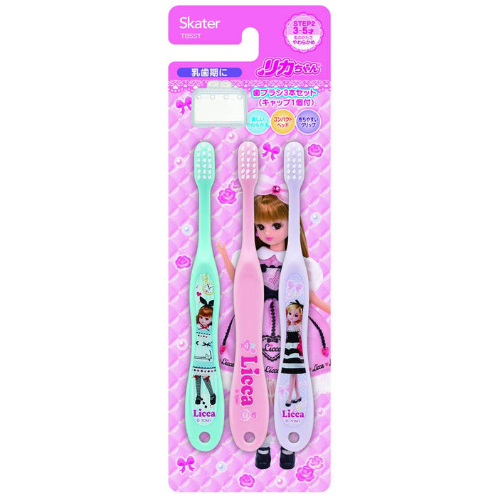 Skater Soft Toothbrush for Preschoolers 3-5 Years 3 Pieces 14cm Licca-Chan- Japan Figure Store - #1 Bring To You The Best Japanese Goods