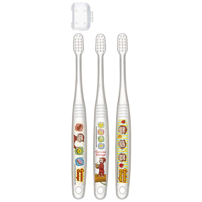 Skater 3-Pack Soft Toothbrush for Preschoolers Ages 3-5 Clear Design Curious George- Japan Figure Store - #1 Bring To You The Best Japanese Goods