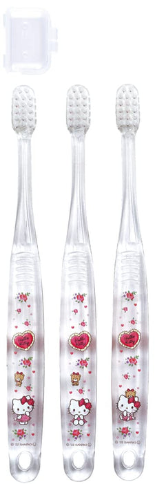 Skater Hello Kitty Soft Toothbrush Set for Preschoolers Ages 3-5 3 Pieces Lovely Flower- Japan Figure Store - #1 Bring To You The Best Japanese Goods