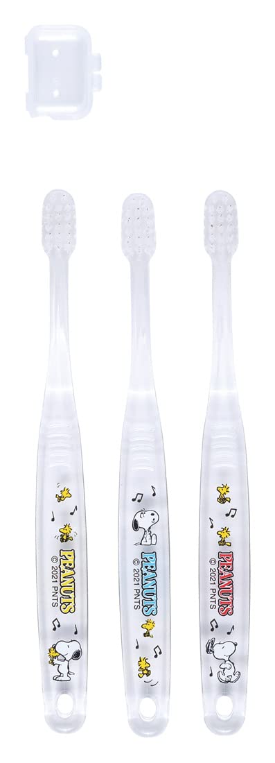 Skater Soft Clear Toothbrush Set for Preschoolers Ages 3-5 Snoopy 3 Pieces- Japan Figure Store - #1 Bring To You The Best Japanese Goods