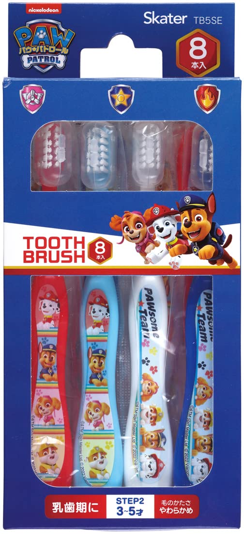 Skater Paw Patrol Soft Toothbrush Pack of 8 for Preschoolers Age 3-5 14cm TB5SE-A- Japan Figure Store - #1 Bring To You The Best Japanese Goods