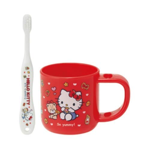 Skater Hello Kitty Toothbrush Set with Stand and 180ml Cup for 3-5 Year Olds KTB5- Japan Figure Store - #1 Bring To You The Best Japanese Goods