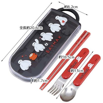 Skater Baymax Kids Trio Set - Antibacterial Chopsticks Spoon & Fork Made In Japan- Japan Figure Store - #1 Bring To You The Best Japanese Goods