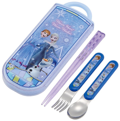Skater Disney Frozen Trio Set - Antibacterial Kids Chopsticks Spoon & Fork - Made in Japan- Japan Figure Store - #1 Bring To You The Best Japanese Goods