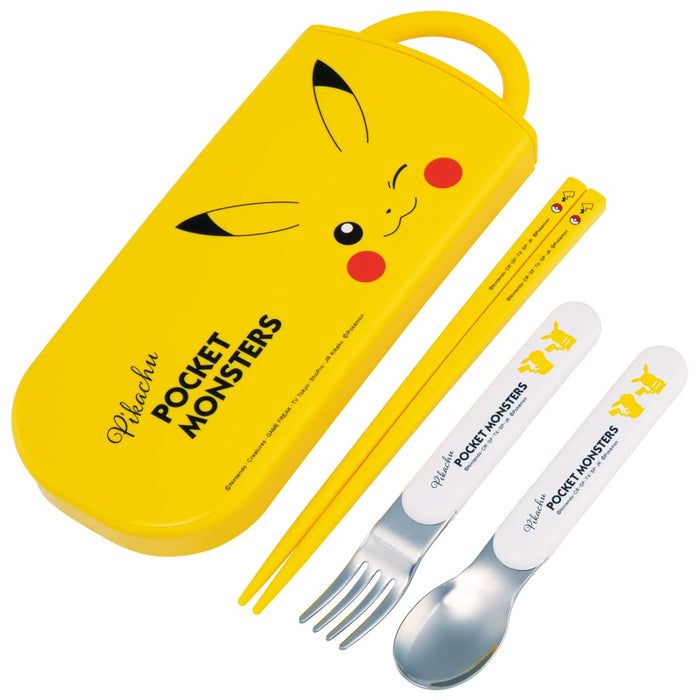 Skater Pikachu Kids Trio Set - Antibacterial Fork Spoon Chopsticks made in Japan- Japan Figure Store - #1 Bring To You The Best Japanese Goods