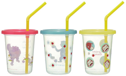 Skater Curious George 230ml Tumbler with Straw Made in Japan 3 Pieces- Japan Figure Store - #1 Bring To You The Best Japanese Goods