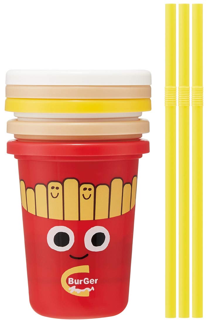 Skater 3 Pcs 230ml Burger Conks Tumbler with Straw Made in Japan Sih2St- Japan Figure Store - #1 Bring To You The Best Japanese Goods