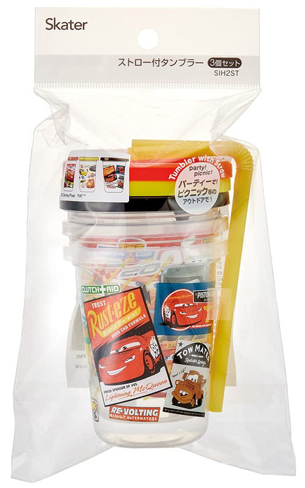 Skater Disney Cars 21 Tumbler Set with Straws 230ml Made in Japan 3 Pieces- Japan Figure Store - #1 Bring To You The Best Japanese Goods