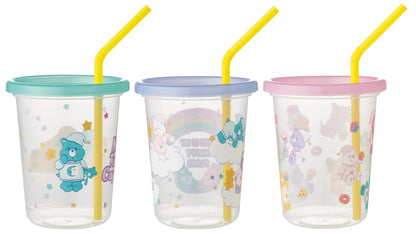 Skater Care Bears Tumbler Set With Straw 320ml Made in Japan Set of 3