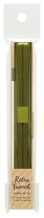 Skater 18cm Ultra Slim Green Retro French Chopsticks and Case Set Made in Japan- Japan Figure Store - #1 Bring To You The Best Japanese Goods