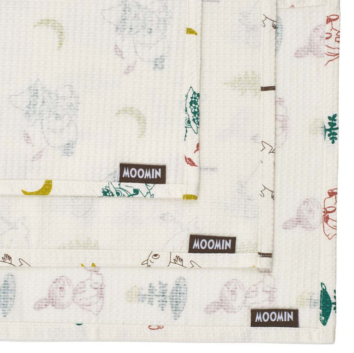 Skater Moomin Waffle Dough Dish Cloths 3 Pieces 31X41cm - Kfwc3-A Set- Japan Figure Store - #1 Bring To You The Best Japanese Goods