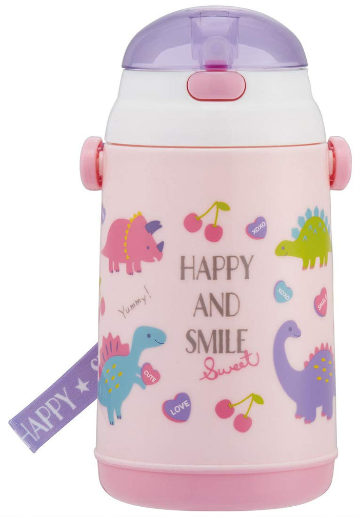 Skater Happy Smile 400ml Water Bottle with Straw - Push to Open SSH4C- Japan Figure Store - #1 Bring To You The Best Japanese Goods