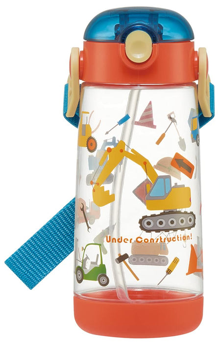 Skater Kids Clear Water Bottle with Straw Functional As Car 480ml- Pdsh5-A- Japan Figure Store - #1 Bring To You The Best Japanese Goods