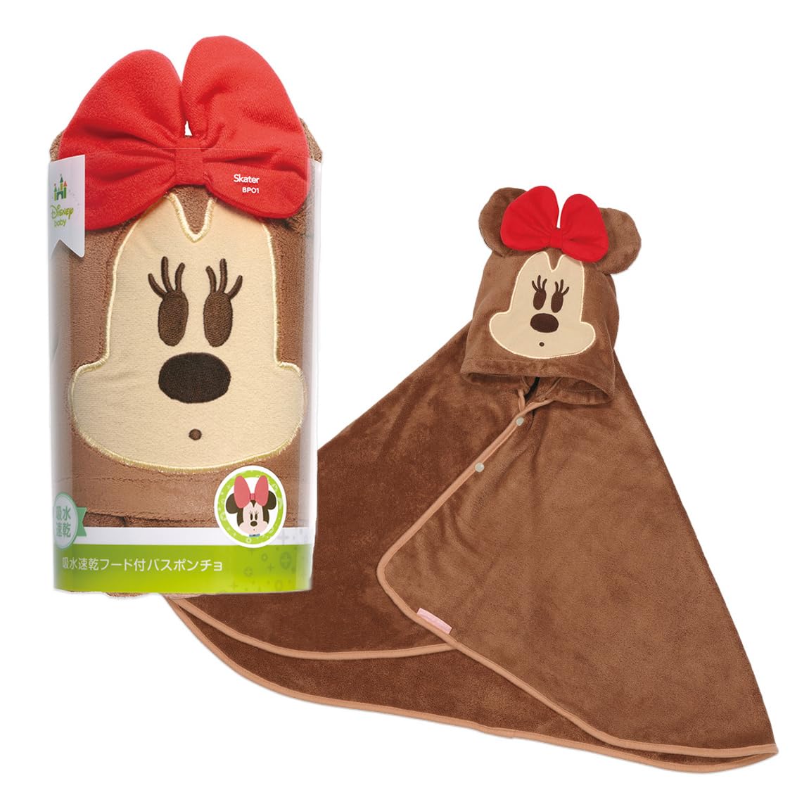 Skater Disney Minnie Mouse Quick-Drying Hooded Bath Poncho 108x92cm BPO1-A- Japan Figure Store - #1 Bring To You The Best Japanese Goods