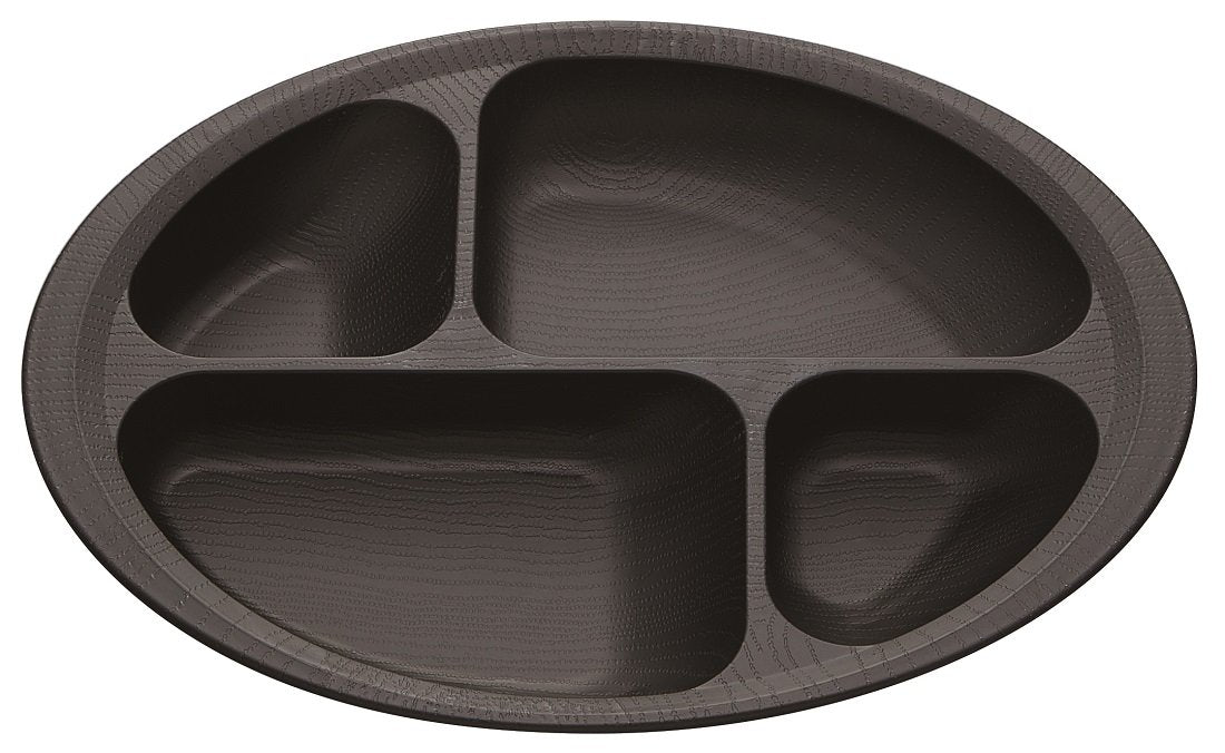 Skater Black Wood Grain Divider Plate Easy-Scooping Made in Japan NLPS1- Japan Figure Store - #1 Bring To You The Best Japanese Goods