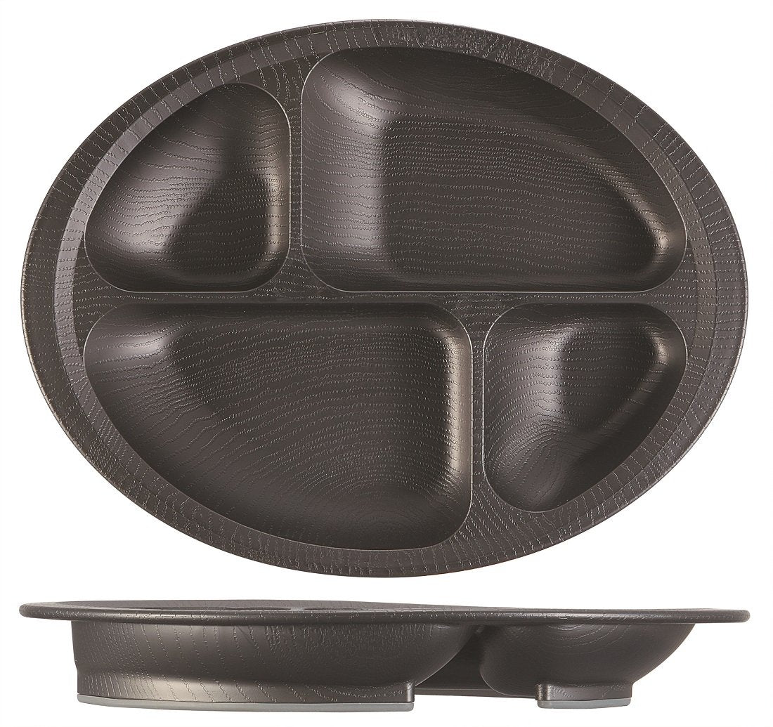 Skater Black Wood Grain Divider Plate Easy-Scooping Made in Japan NLPS1- Japan Figure Store - #1 Bring To You The Best Japanese Goods