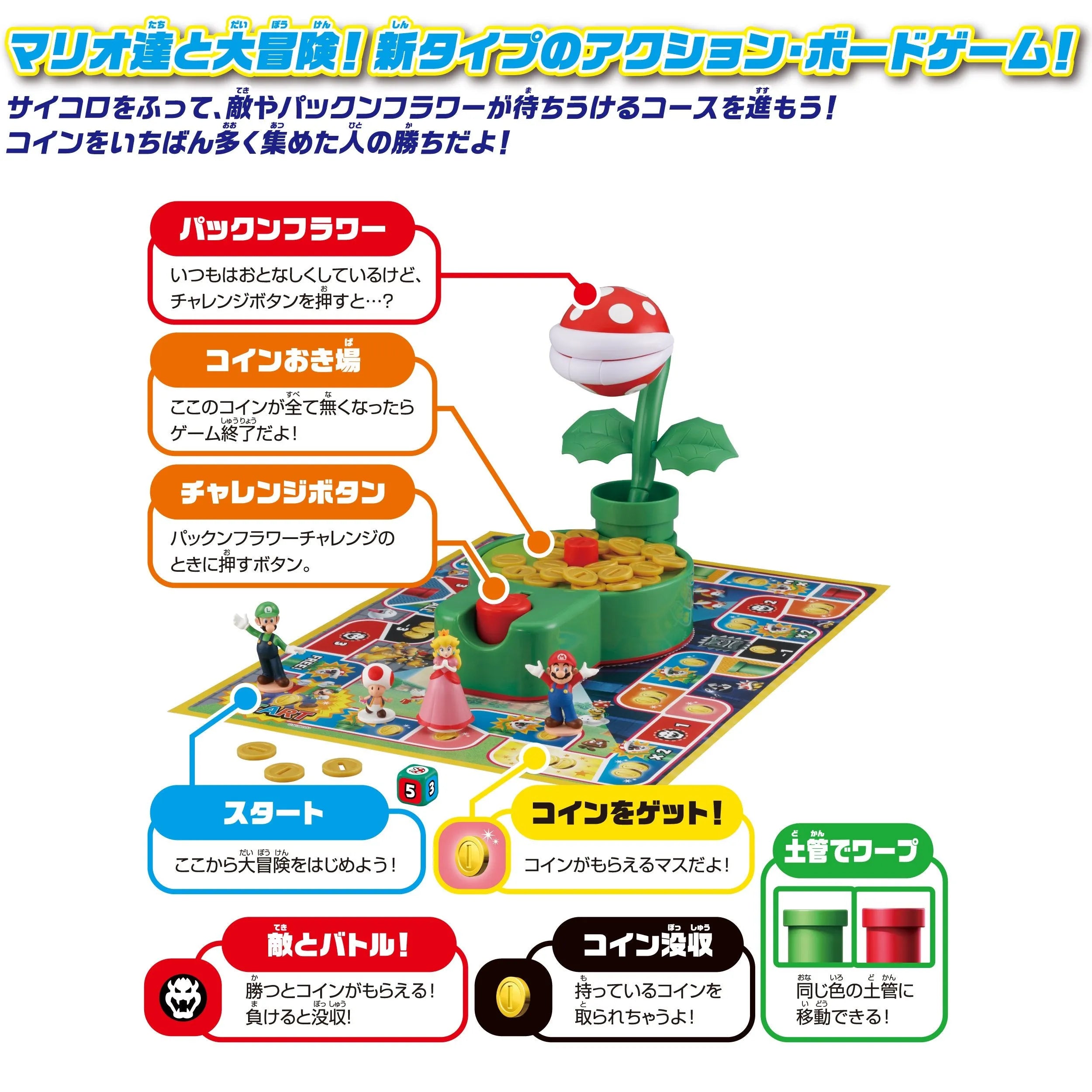 EPOCH Super Mario Careful Of The Bite! Piranha Plant Game- Japan Figure Store - #1 Bring To You The Best Japanese Goods