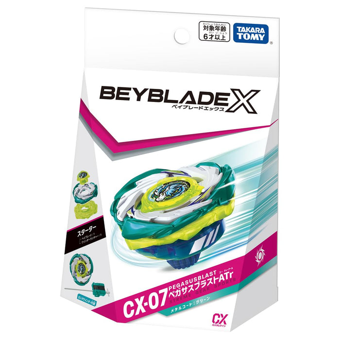 Takara Tomy Beyblade X Cx-07 Starter Pegasus Blast Atr Toy Set