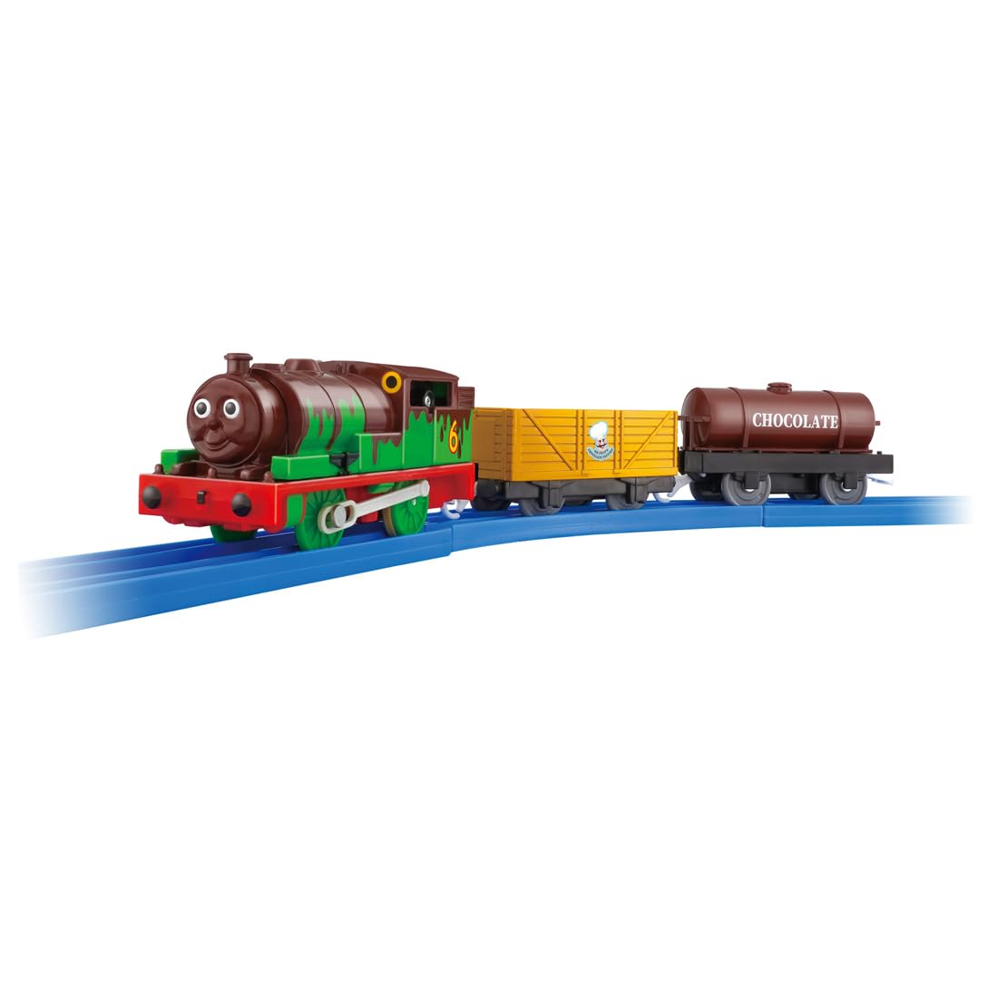 Takara Tomy Plarail Ts-23 Thomas Percy Train Toy with Chocolate Freight Cars