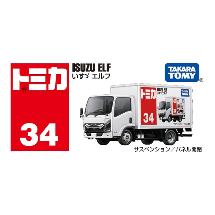 Takara Tomy Tomica No. 34 Isuzu Elf Miniature Car Toy for Kids Ages 3+