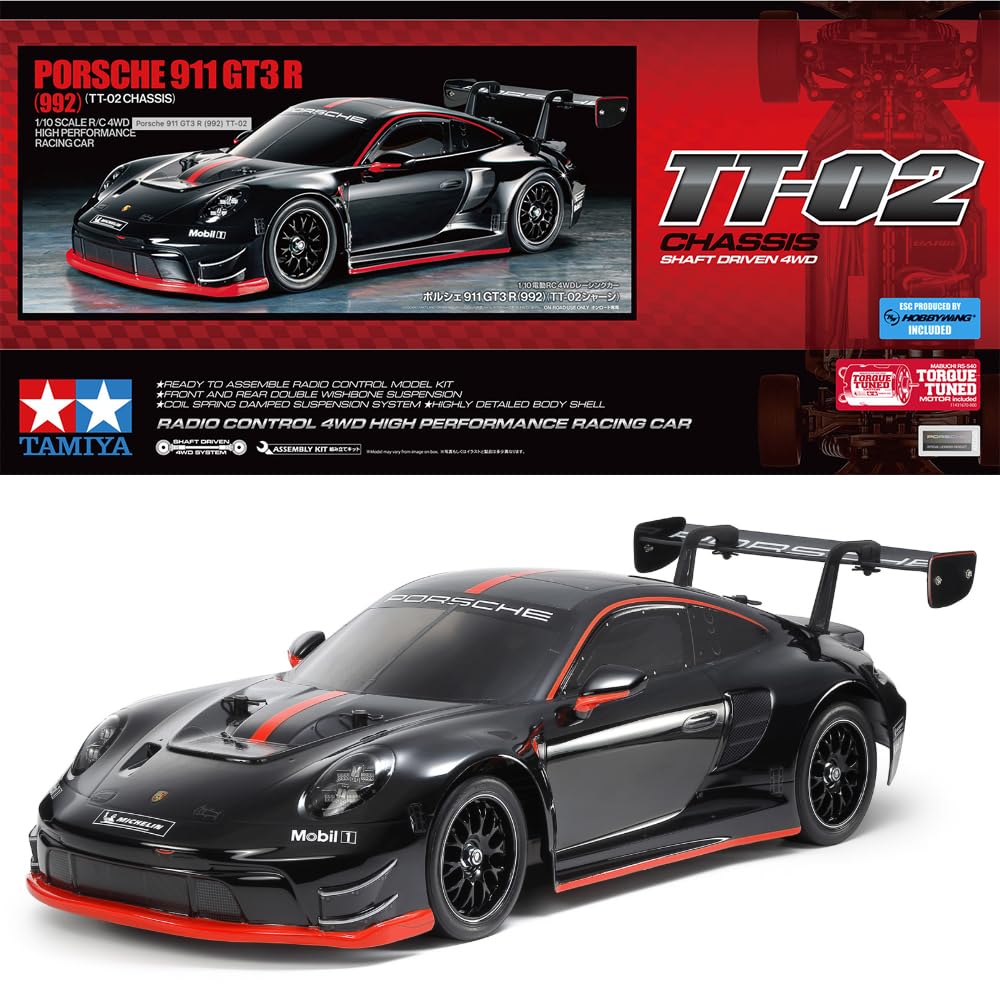 Tamiya Porsche 911 GT3 R 1/10 RC Car TT-02 Chassis Electric Radio Control