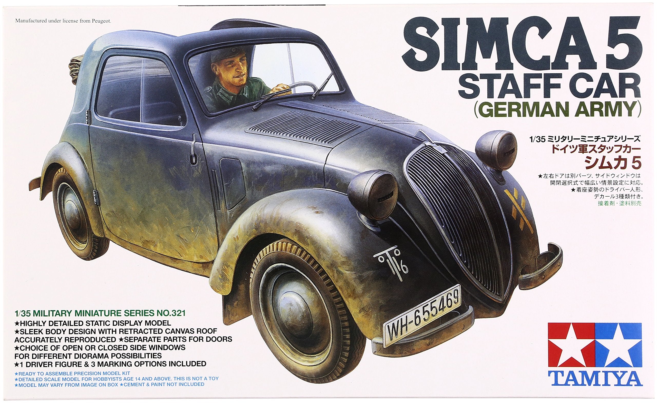 Tamiya 1/35 German Army Staff Car Simca 5 Plastic Model 35321- Japan Figure Store - #1 Bring To You The Best Japanese Goods