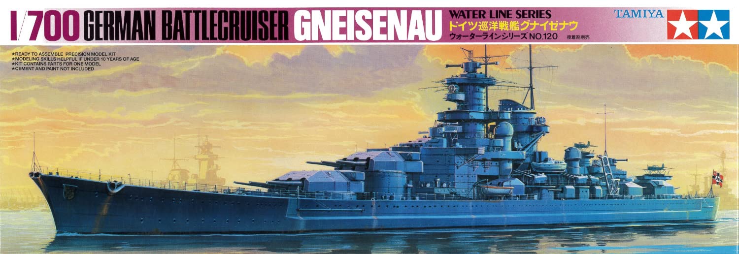 Tamiya 1/700 Waterline German Battlecruiser Gneisenau Model 77520- Japan Figure Store - #1 Bring To You The Best Japanese Goods
