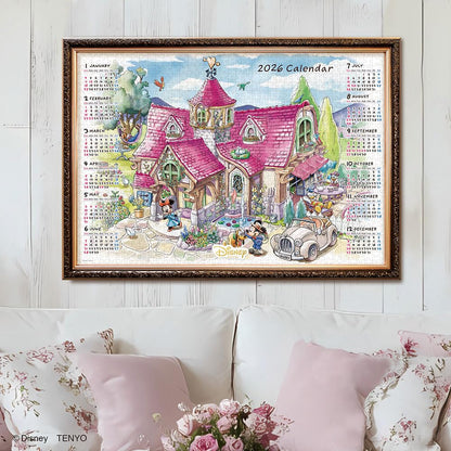 Tenyo Disney 2026 Calendar 1000-Piece Jigsaw Puzzle Includes Glue & Spatula
