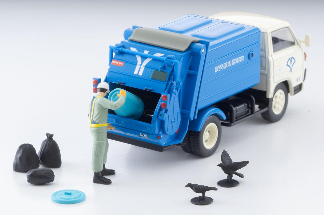 Tomytec Tomica LV-N343A Fusou Canter Garbage Truck White Blue 1/64 Scale- Japan Figure Store - #1 Bring To You The Best Japanese Goods