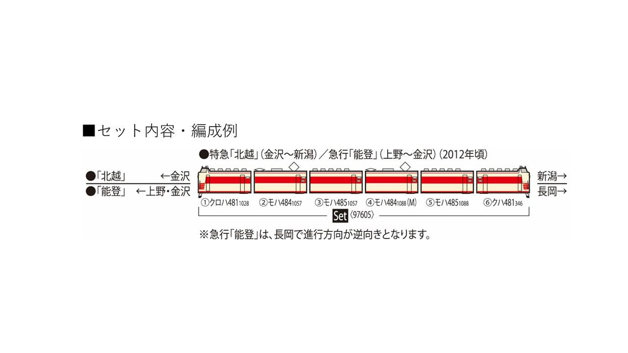 Tomytec Tomix N Gauge 485 Series Niigata K1 Formation Model Train Set 97605
