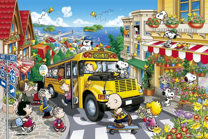 Epoch 1000pc Peanuts Happy School Bus Jigsaw 50x75cm- Japan Figure Store - #1 Bring To You The Best Japanese Goods