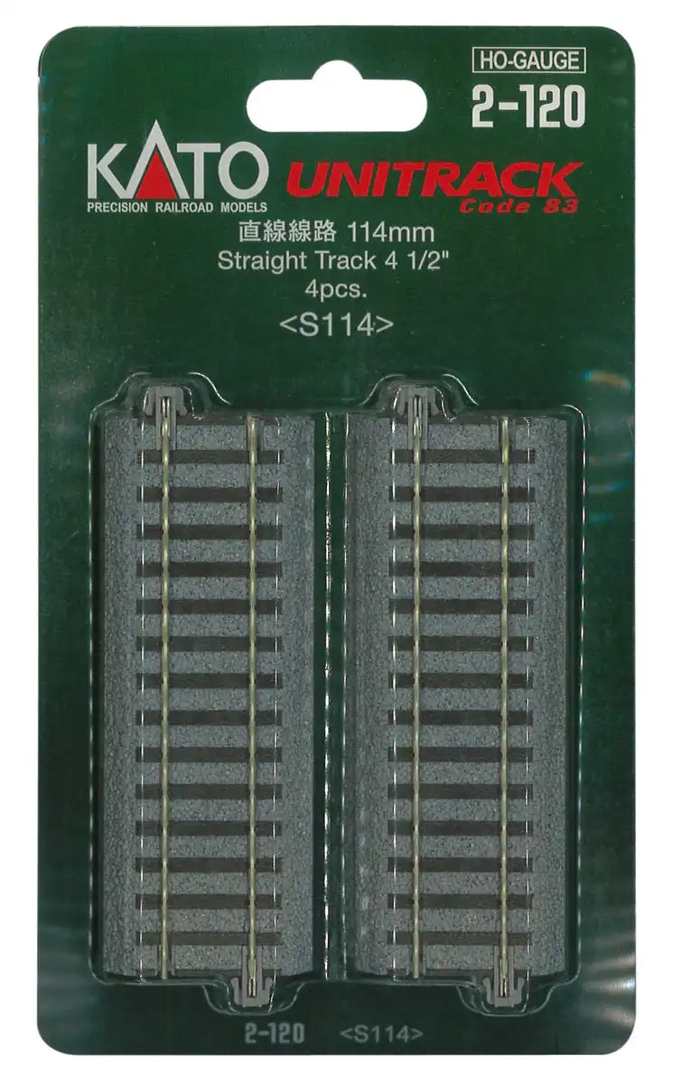 Kato HO Gauge Straight Track 114mm - 4 Piece Railway Model Supplies 2-120- Japan Figure Store - #1 Bring To You The Best Japanese Goods