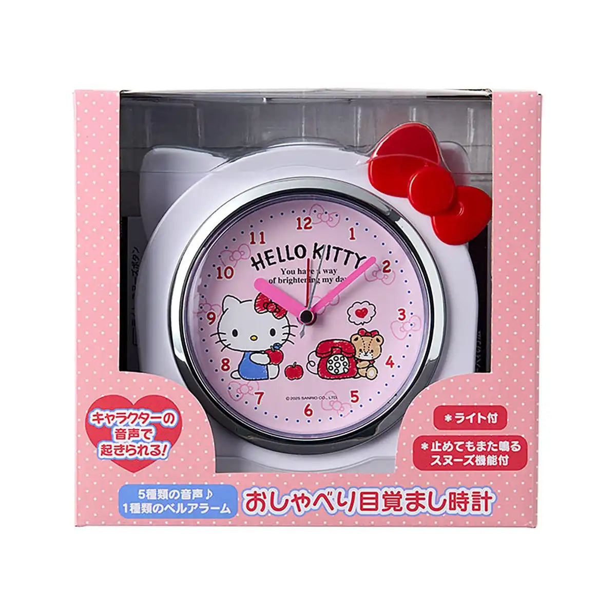 Sanrio Hello Kitty Alarm Clock with Light ABS Resin Model 306649