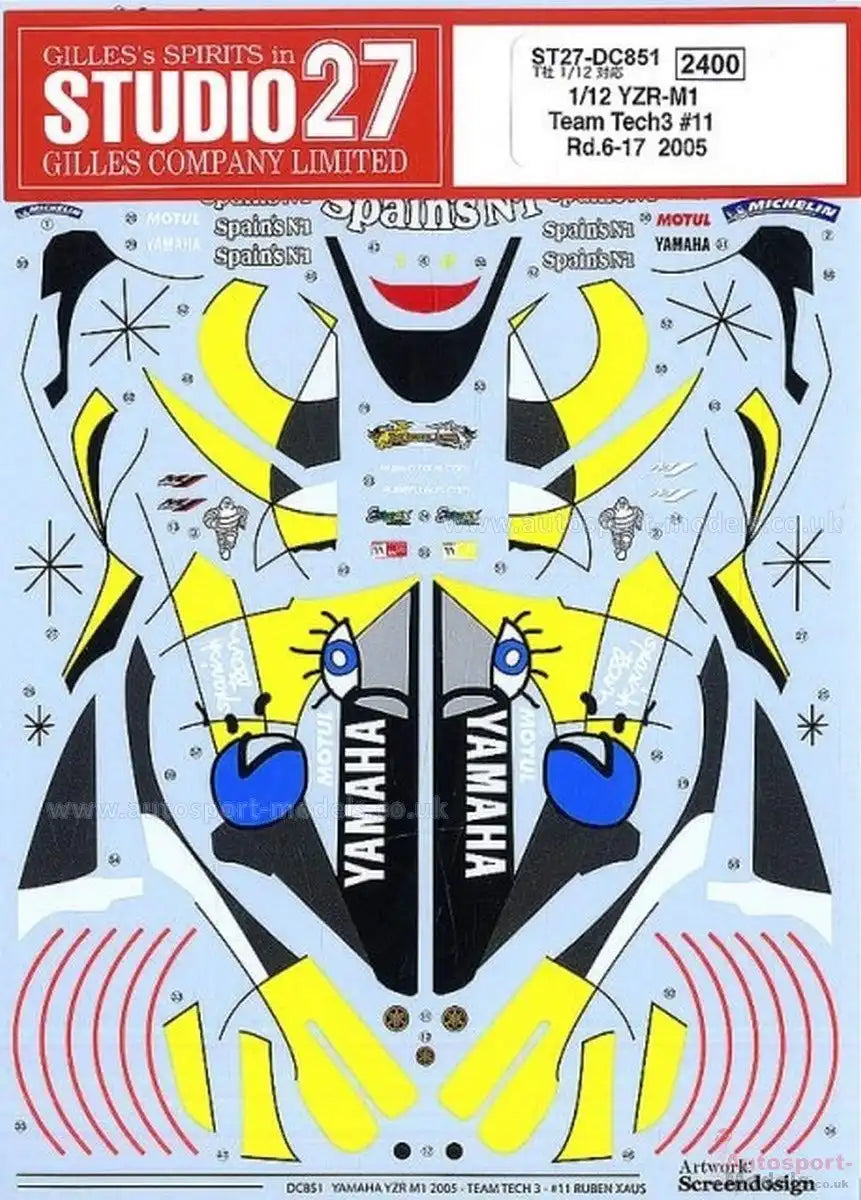 Studio27 1/12 Yamaha Yzr-M1 Tech3 #5 2005 Japanese Yamaha Motorbike Model Decal- Japan Figure Store - #1 Bring To You The Best Japanese Goods