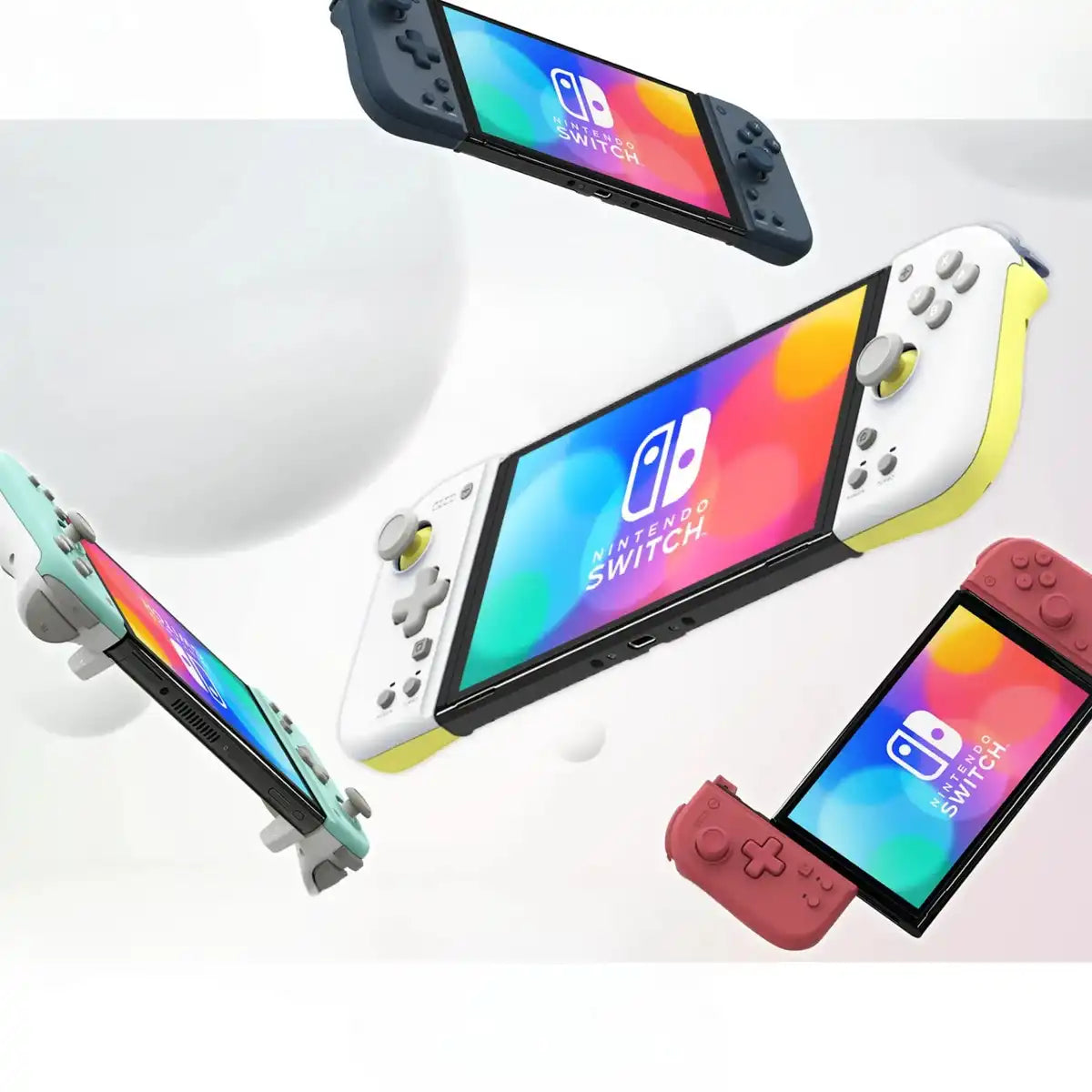 Holi Nintendo Licensed Apricot Red Switch Grip Controller W/ Continuous Fire & Hold Function - Japan- Japan Figure Store - #1 Bring To You The Best Japanese Goods