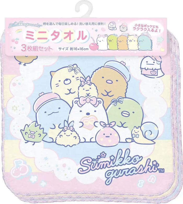 SAN-X Mini Towel 3 Pcs Set Sumikko Gurashi- Japan Figure Store - #1 Bring To You The Best Japanese Goods