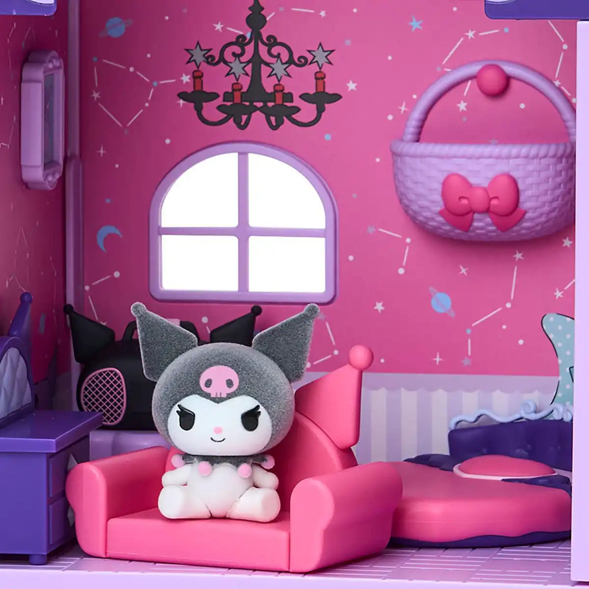 Maison de poupée Sanrio My Melody Kuromi, ensemble d'anime en résine ABS et PVC, pour enfants de 3 ans et plus.