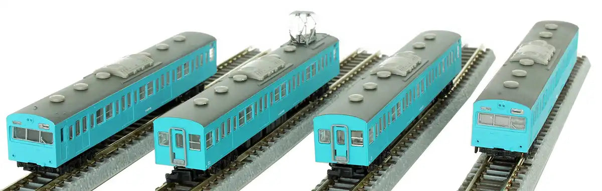 Rokuhan Z Gauge Jnr 103 Series Sky Blue 4-Car Train Set - Basic Low Cab Model- Japan Figure Store - #1 Bring To You The Best Japanese Goods