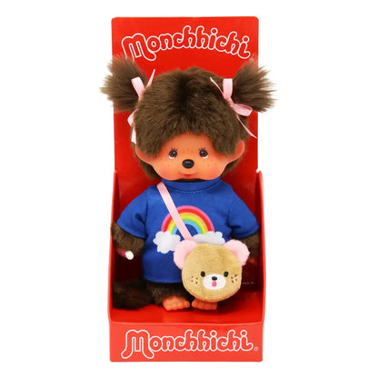 Monchhichi Sekiguchi Classic Girl Plush Doll with Cute Messenger Bag