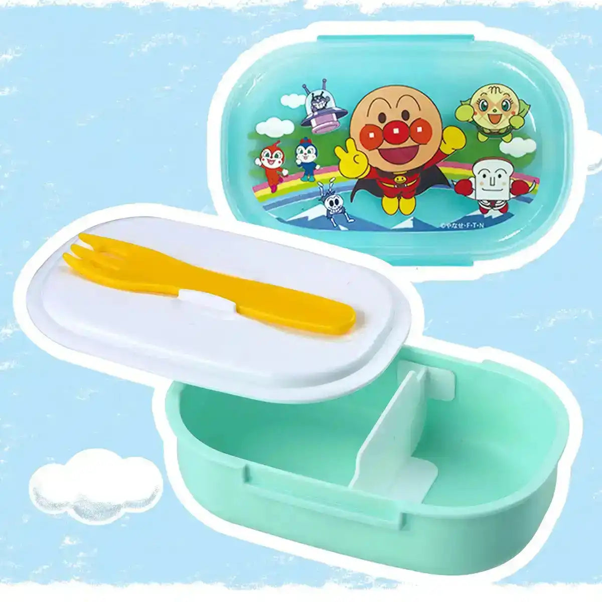 Lec Anpanman Blue Bento Box 270Ml Japan Kk-312 Fork Lunch Box- Japan Figure Store - #1 Bring To You The Best Japanese Goods
