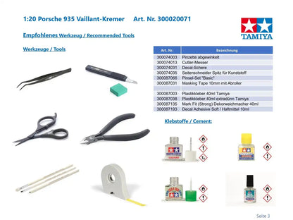 Tamiya 1/20 Porsche 935 Vaillant 20071- Japan Figure Store - #1 Bring To You The Best Japanese Goods